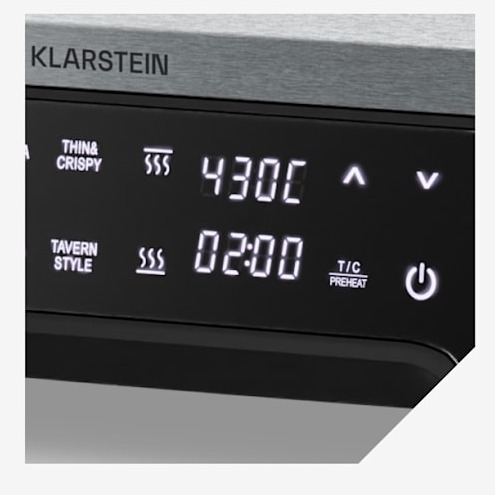 Écran digital et programmes du Klarstein PizzaForno