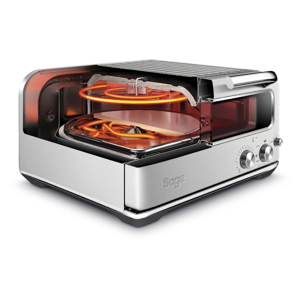 Vue en coupe du Smart Oven Pizzaiolo : les résistances de voûte et de sole en chauffe