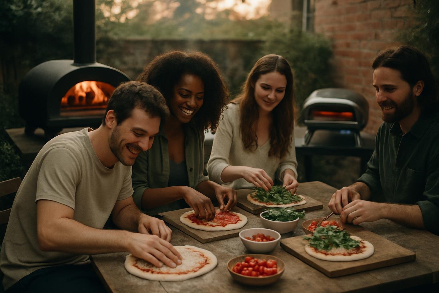 Comparatif entre un four à pizza électrique et un four traditionnel avec des pizzas fraîches.