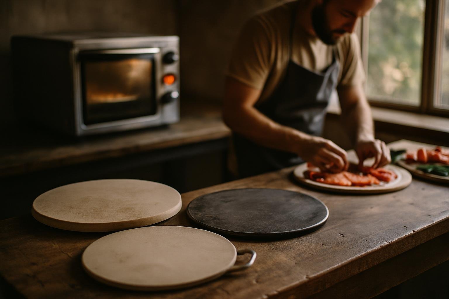 Différentes pierres à pizza adaptées pour un four électrique en cuisine