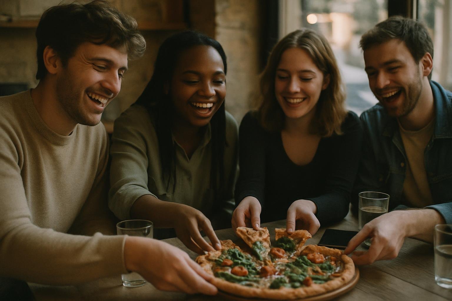Tendances de consommation de pizza en France avec des pizzas variées sur une table