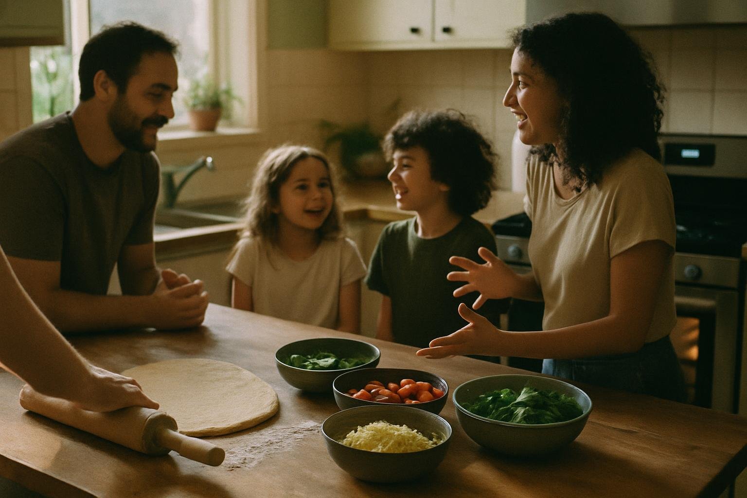 Préparation de pizza sans gluten au four électrique, garnitures fraîches sur une pâte dorée.