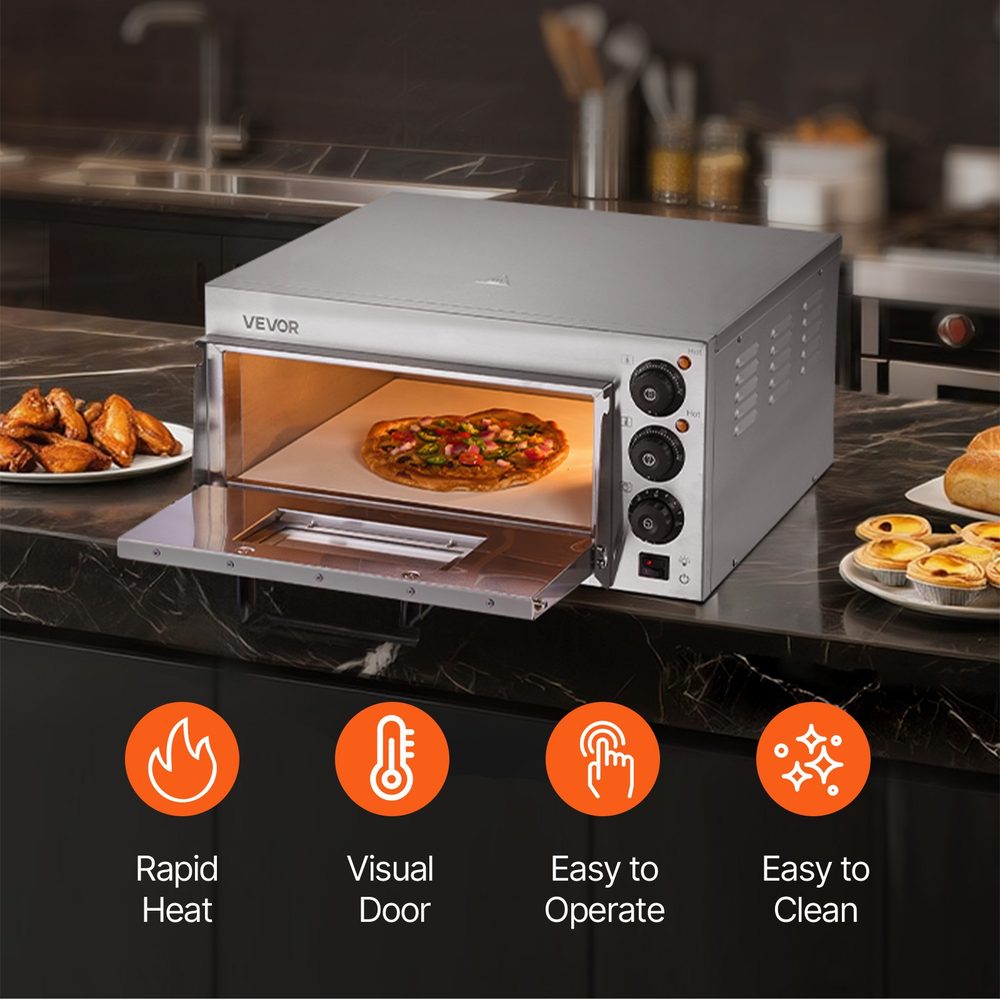 Pizza de 40 cm sortant du four électrique Vevor 16 pouces